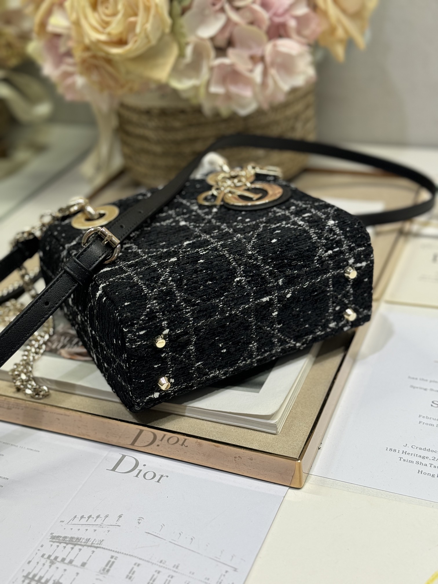 Lady Dior Black Tweed Small Bag with Gold Hardware, 17 x 7.5 x 14 cm 8 i1730363516 8543 6