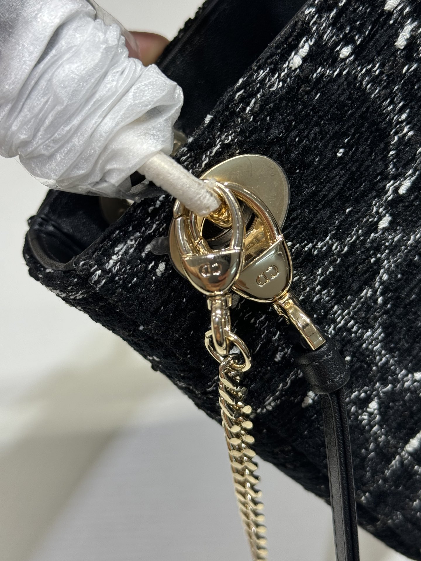 Lady Dior Black Tweed Small Bag with Gold Hardware, 17 x 7.5 x 14 cm 7 i1730363516 8921 5