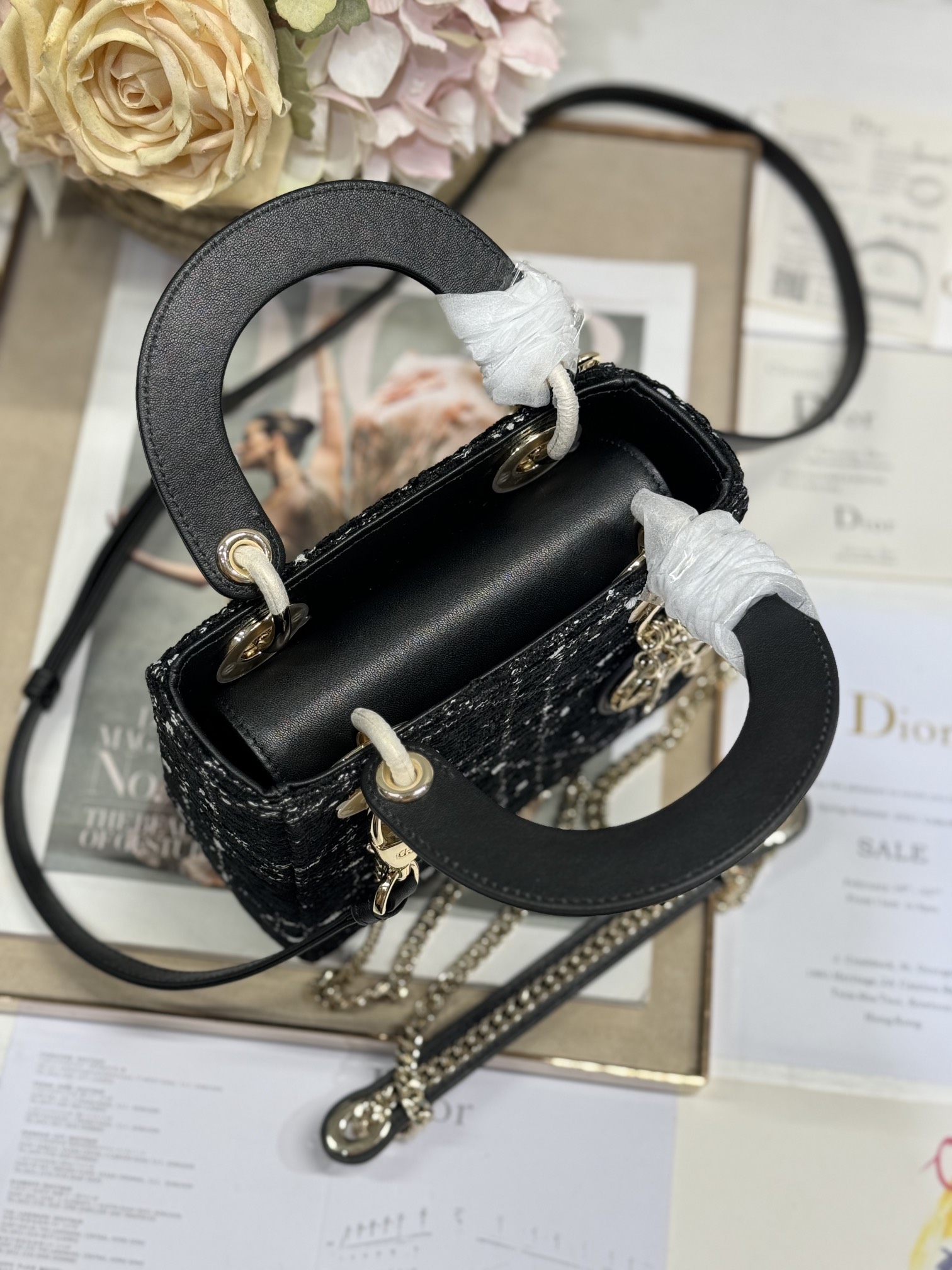 Lady Dior Black Tweed Small Bag with Gold Hardware, 17 x 7.5 x 14 cm 3 i1730363516 9505 1