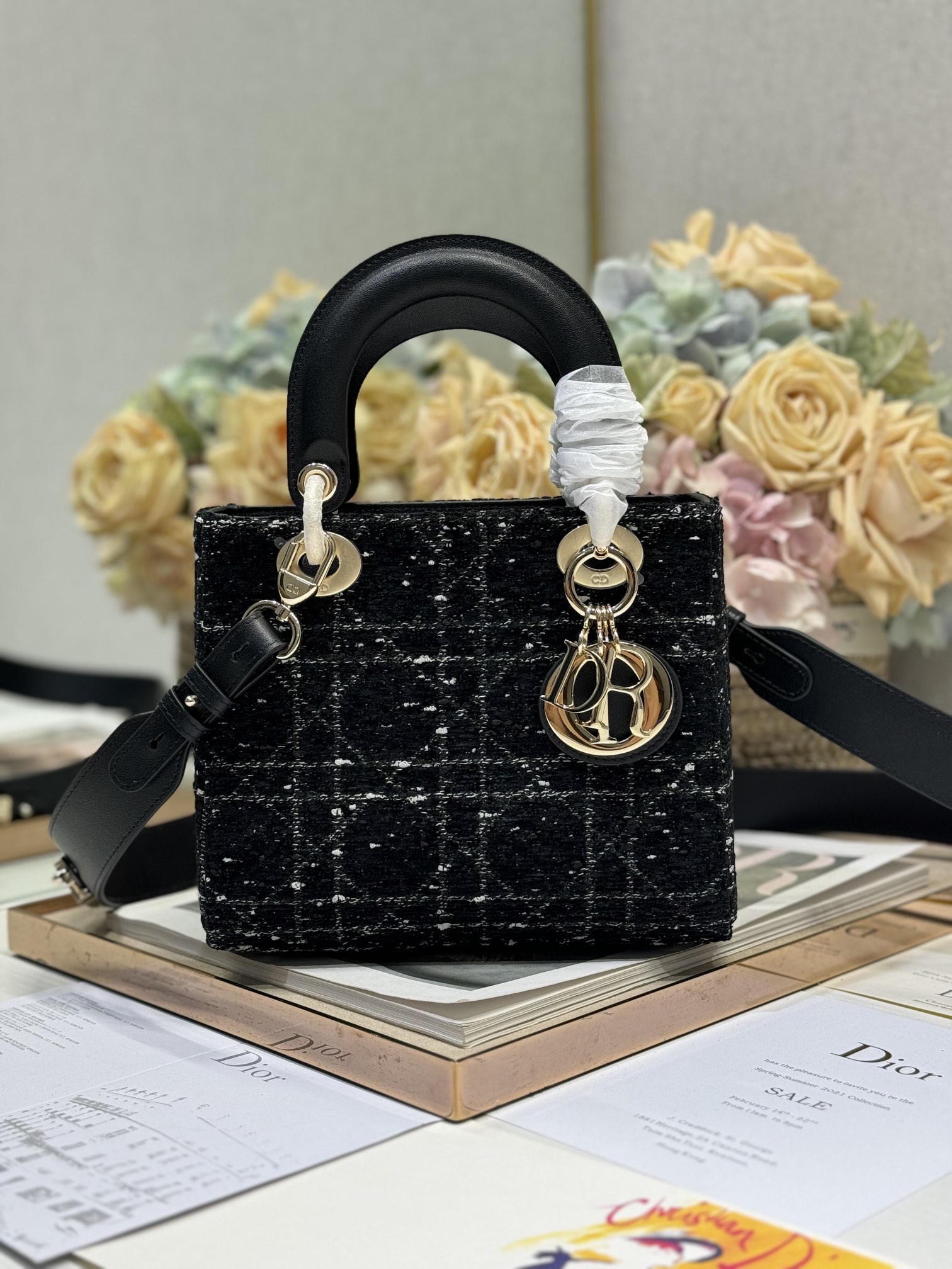 Elegant Lady Dior Bag: Black Tweed, Multiple Sizes Available, A Timeless Classic 7 i1730364685 1244 6