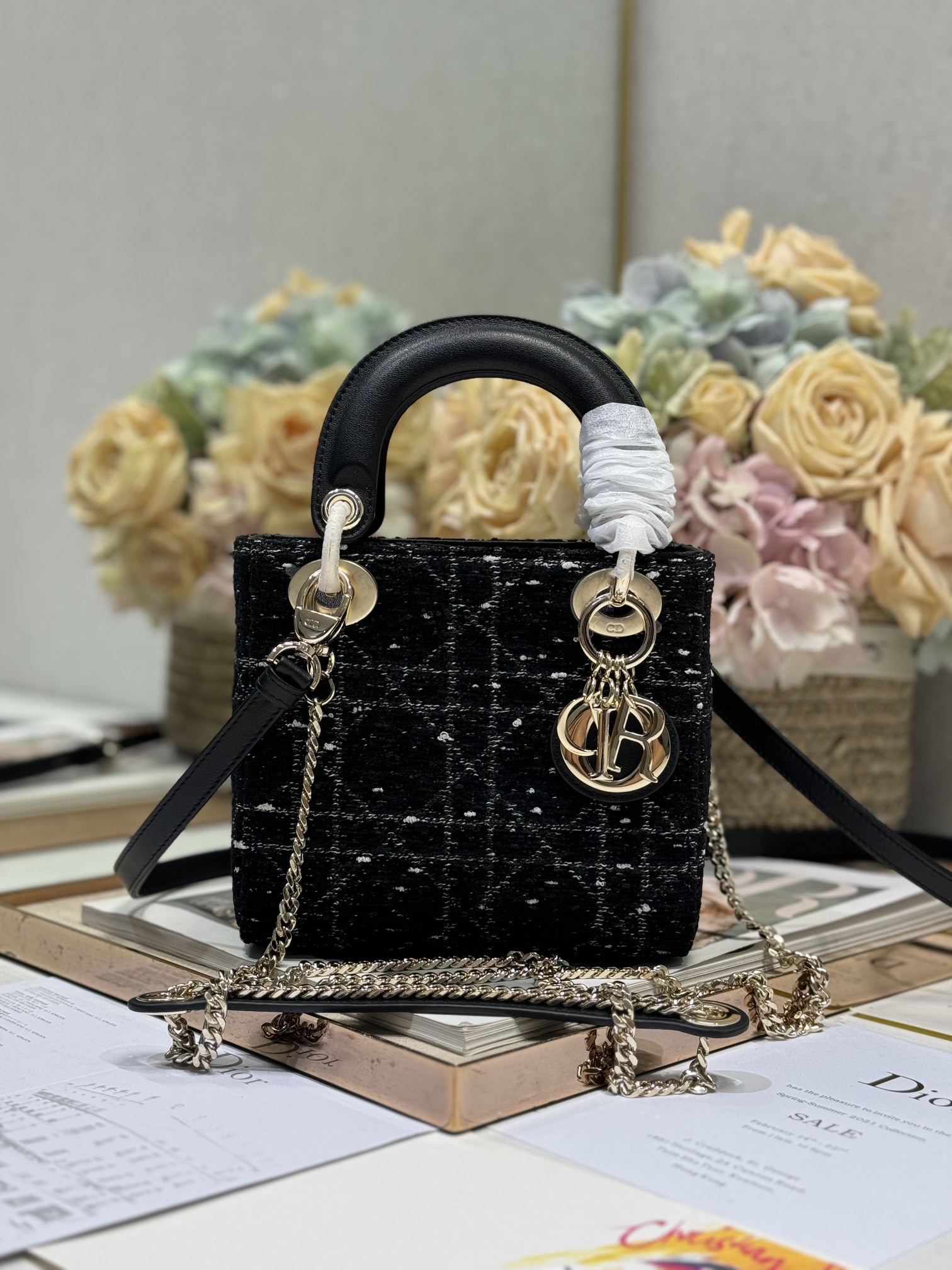 Elegant Lady Dior Bag: Black Tweed, Multiple Sizes Available, A Timeless Classic 6 i1730364685 6813 5