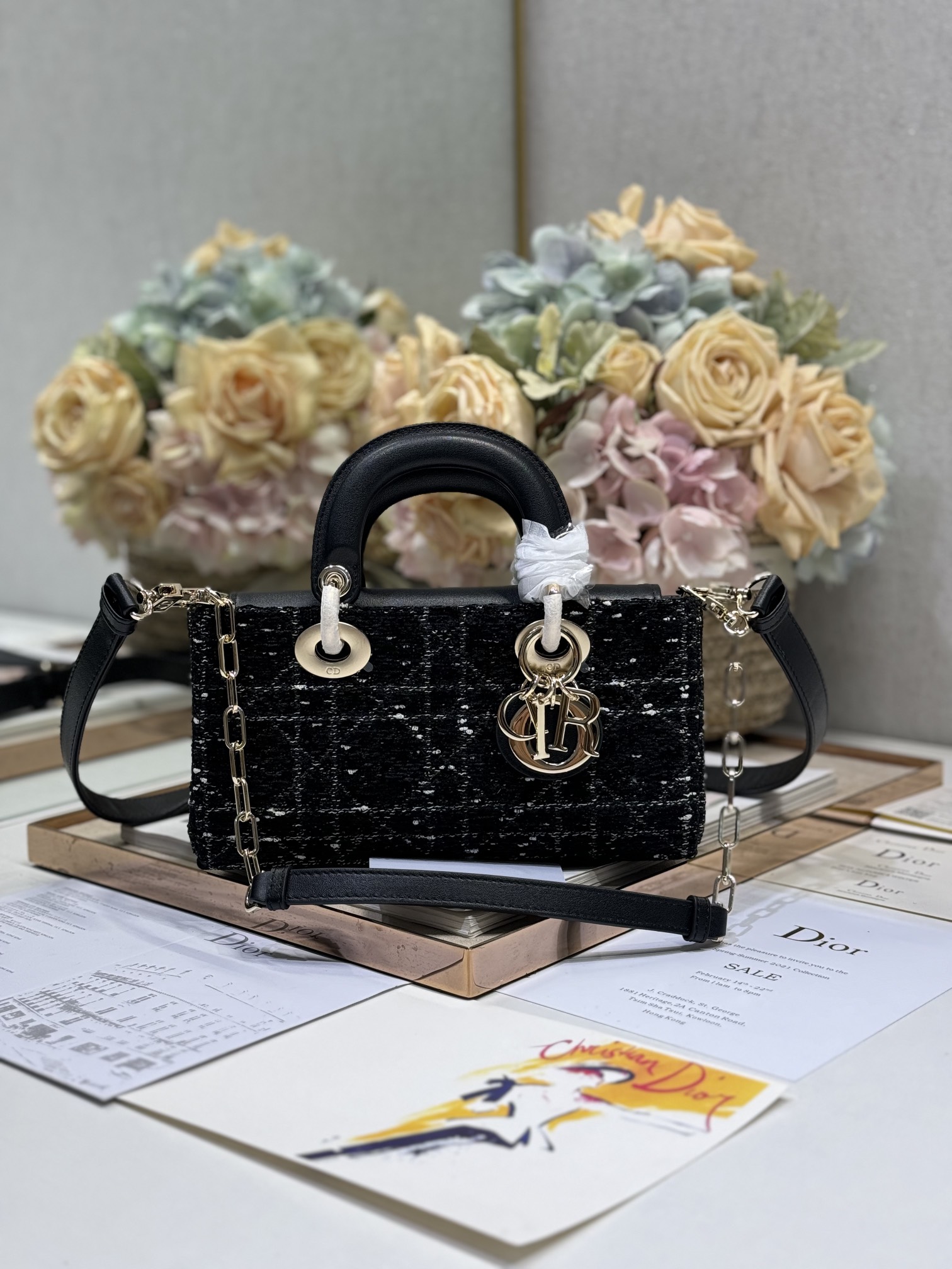 Elegant Lady Dior Bag: Black Tweed, Multiple Sizes Available, A Timeless Classic 4 i1730364685 7247 3