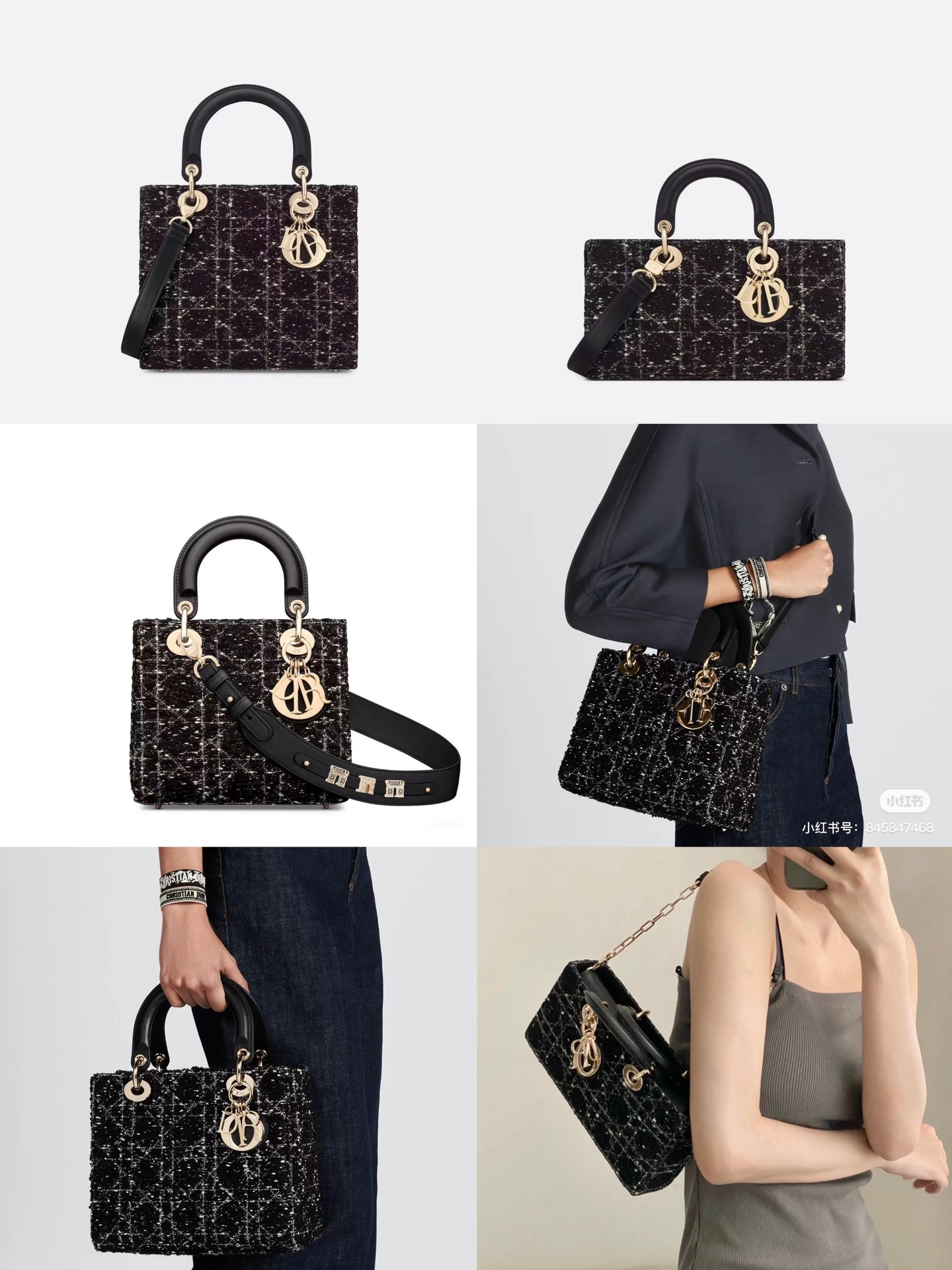 Elegant Lady Dior Bag: Black Tweed, Multiple Sizes Available, A Timeless Classic 9 i1730364736 860 0