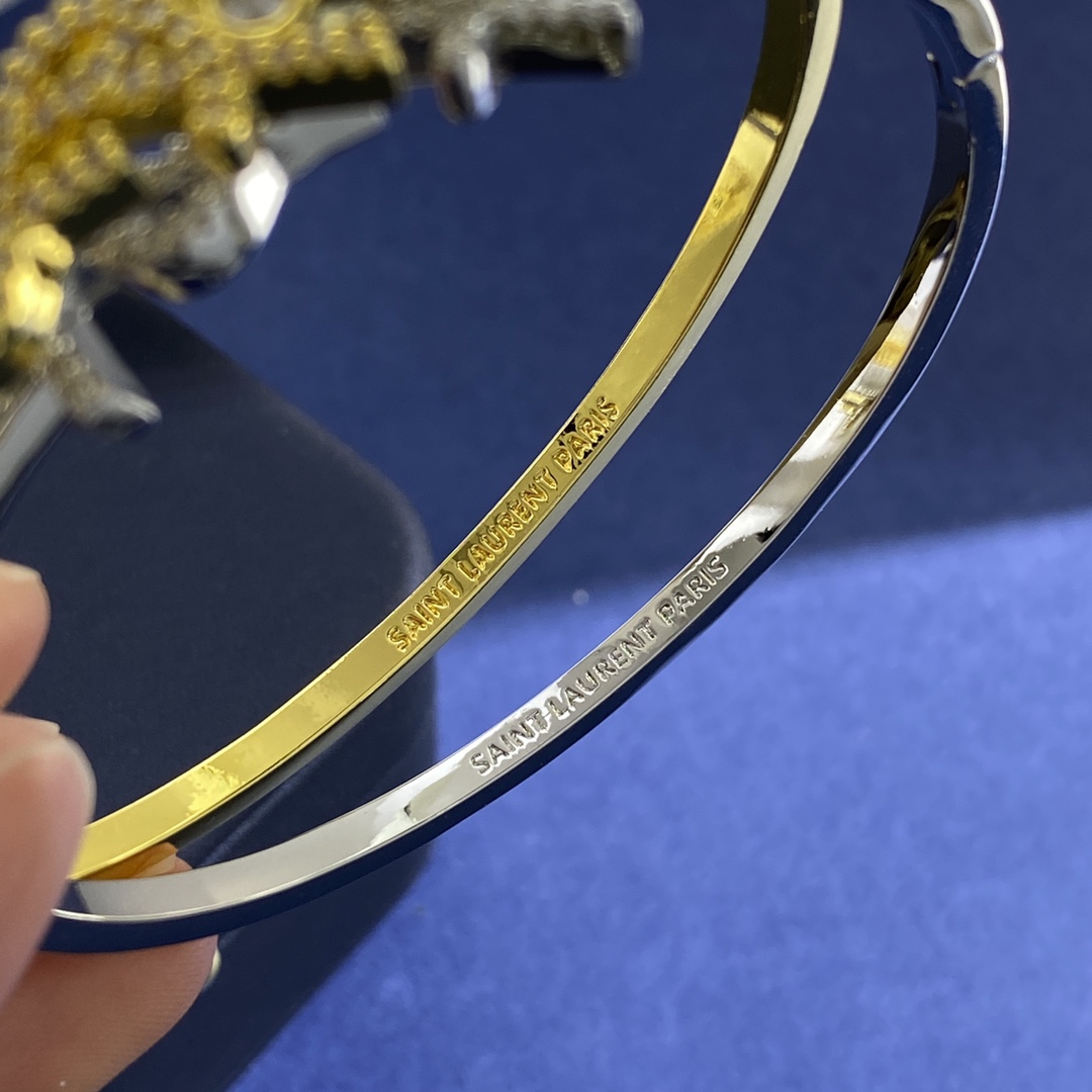 YS92 p150 St. Roland’s Fashion Fashion Forest YSL Diamond bracelet Bronze material 2 colours: gold, silver - 图片 5