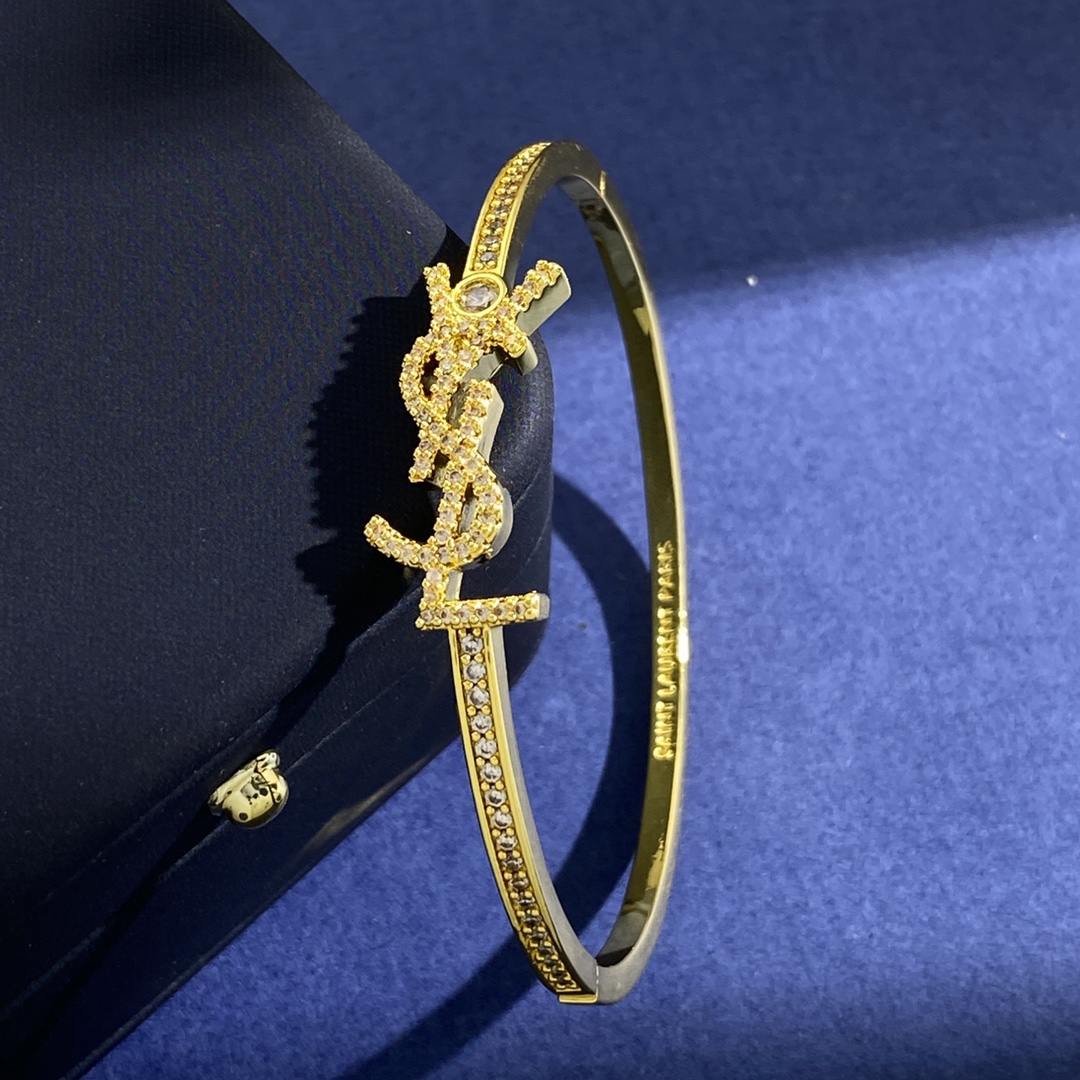 YS92 p150 St. Roland’s Fashion Fashion Forest YSL Diamond bracelet Bronze material 2 colours: gold, silver - 图片 3
