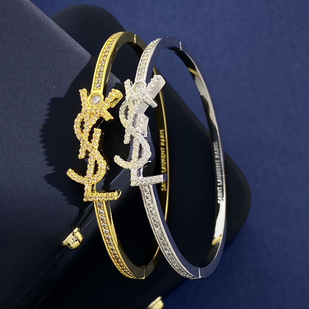 YS92 p150 St. Roland’s Fashion Fashion Forest YSL Diamond bracelet Bronze material 2 colours: gold, silver - 图片 1