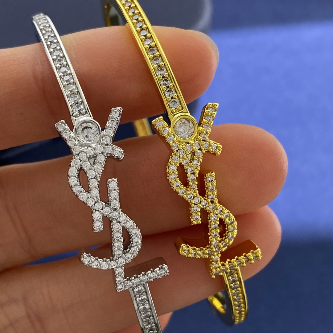 YS92 p150 St. Roland’s Fashion Fashion Forest YSL Diamond bracelet Bronze material 2 colours: gold, silver - 图片 6