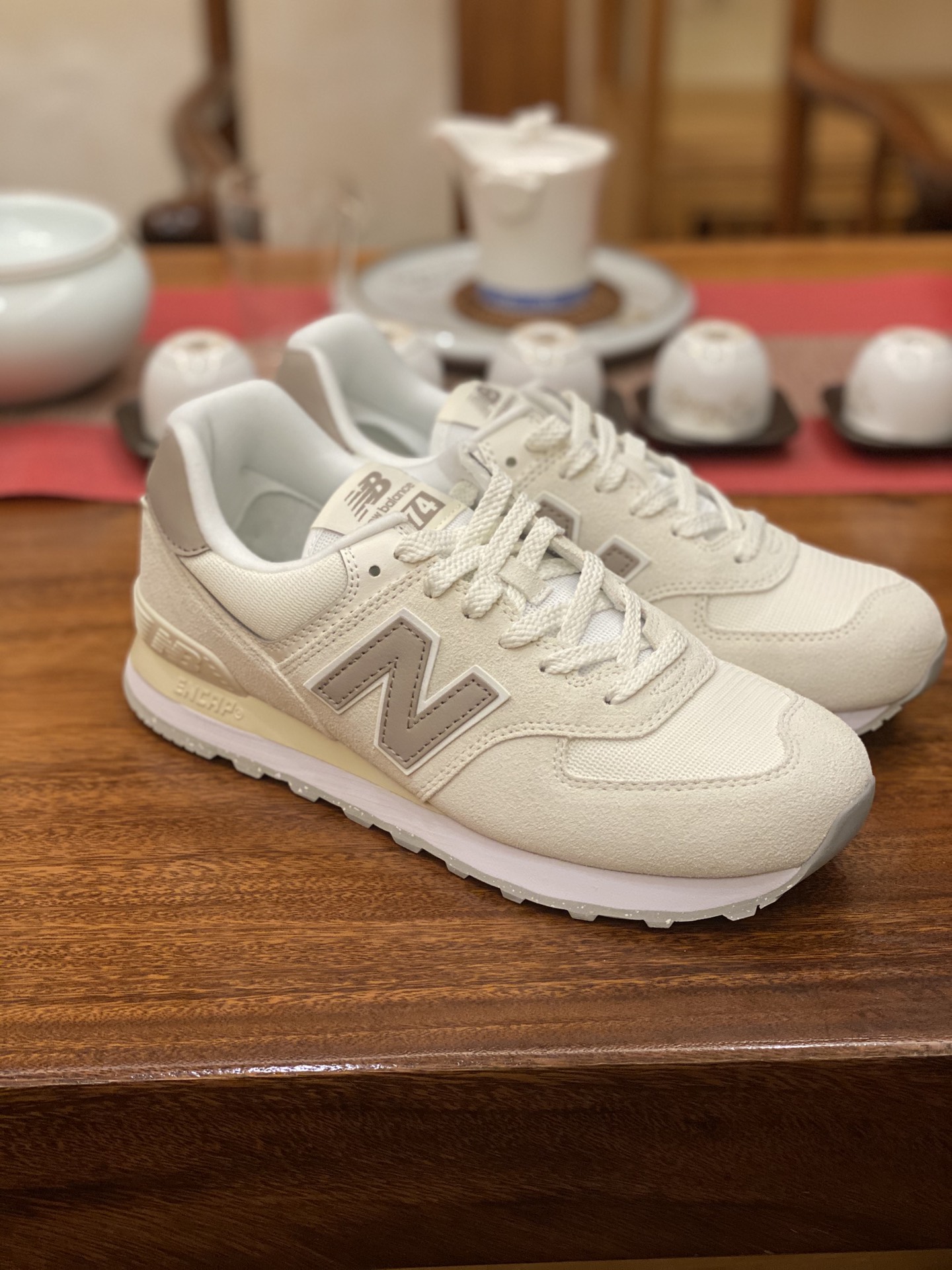 😇 DT版  平台货 NB 经典款 574 浅米U574ESC男女鞋 36 37 37.5 38 38.5 39.5 4