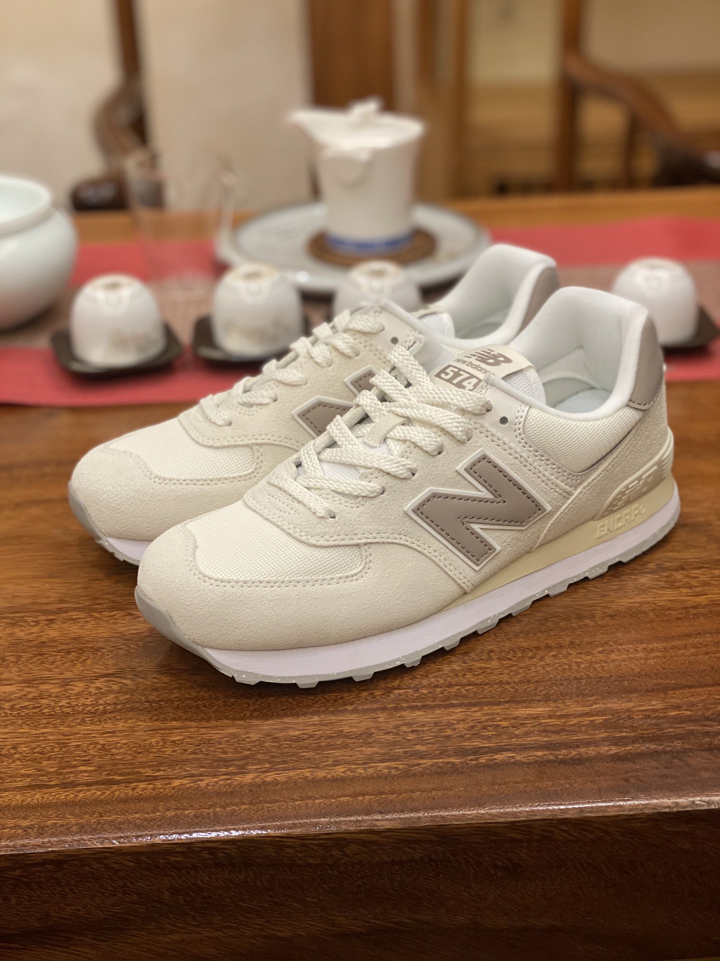 😇 DT版  平台货 NB 经典款 574 浅米U574ESC男女鞋 36 37 37.5 38 38.5 39.5 4