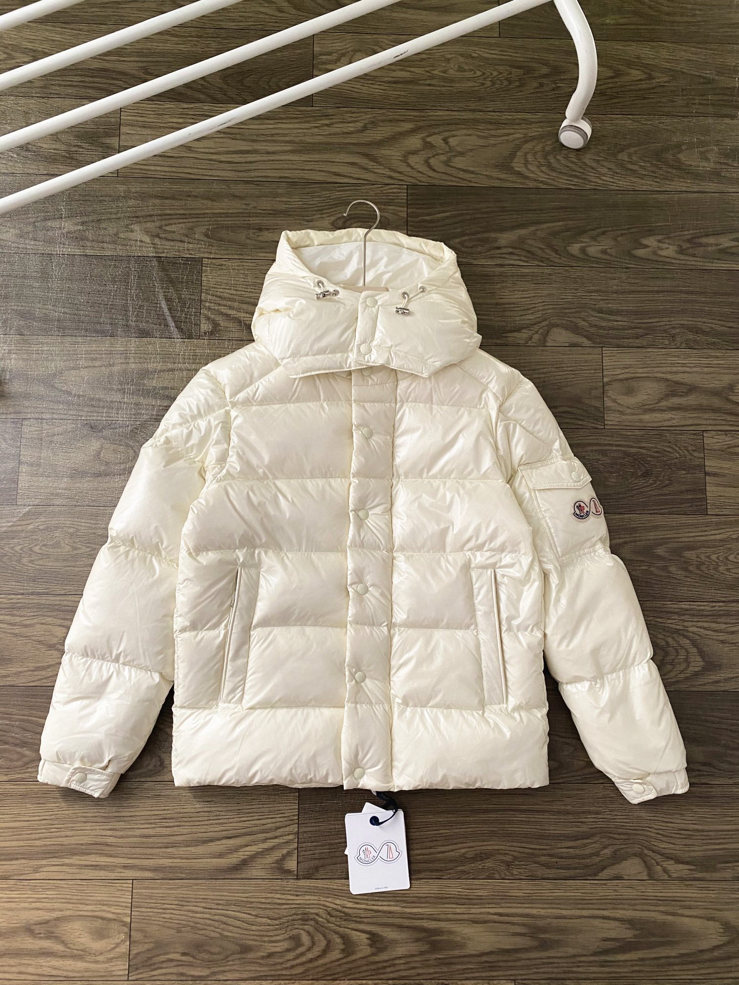 Moncler Kleding Jas &Jassen Bontmantel Zwart Groen Wit Unisex Wintercollectie Bovenzijde met capuchon