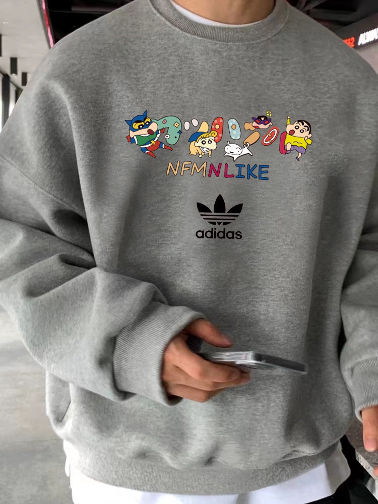 Adidas Velvet Coat with Custom Details and Digital Stamp, Unisex, Various Colors, 420g Fabric. - 图片 4