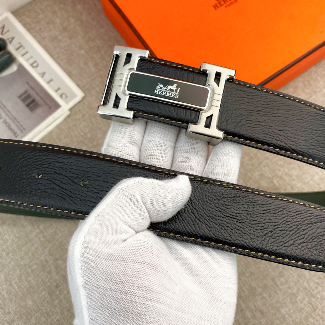 爱马仕特种皮腰带系列原厂五金精品不锈钢扣手感柔软舒适宽3.8CM