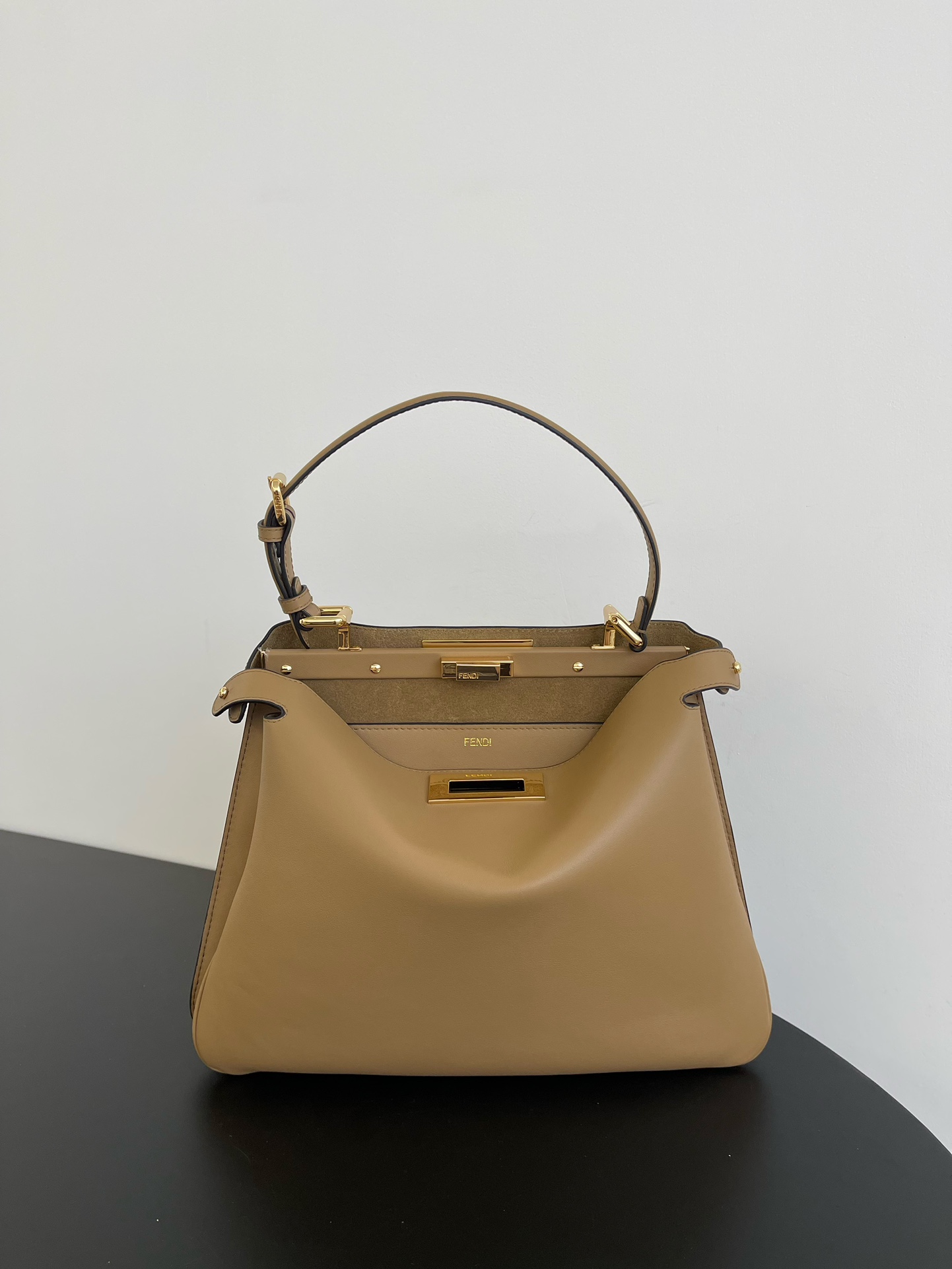 Fendi Peekaboo Soft Leather Satchel with Turn Lock Closure, Model 8022 1 i1730617577 2483 0