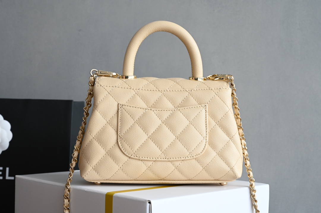 白金版▪️正品级 包装如图𝐂𝐡𝐚𝐧𝐞𝟏新品𝟐𝟒𝐊 𝗖𝗼𝗰𝗼𝗛𝗮𝗻𝗱𝗹𝗲 𝐦𝐢𝐧𝐢 手提𝖼𝗈𝖼𝗈 杏色专柜