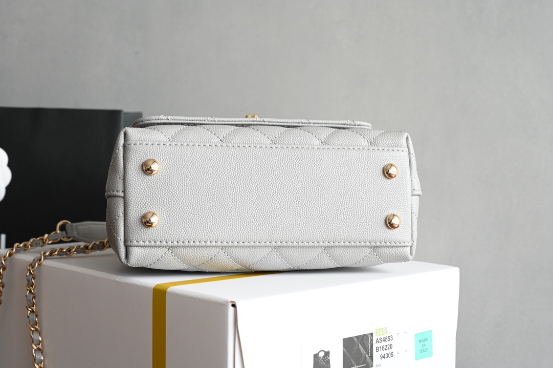 白金版▪️正品级 包装如图𝐂𝐡𝐚𝐧𝐞𝟏新品𝟐𝟒𝐊 𝗖𝗼𝗰𝗼𝗛𝗮𝗻𝗱𝗹𝗲 𝐦𝐢𝐧𝐢 手提𝖼𝗈𝖼𝗈 灰色专柜