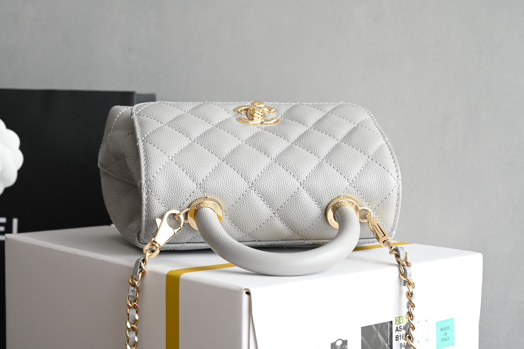 白金版▪️正品级 包装如图𝐂𝐡𝐚𝐧𝐞𝟏新品𝟐𝟒𝐊 𝗖𝗼𝗰𝗼𝗛𝗮𝗻𝗱𝗹𝗲 𝐦𝐢𝐧𝐢 手提𝖼𝗈𝖼𝗈 灰色专柜