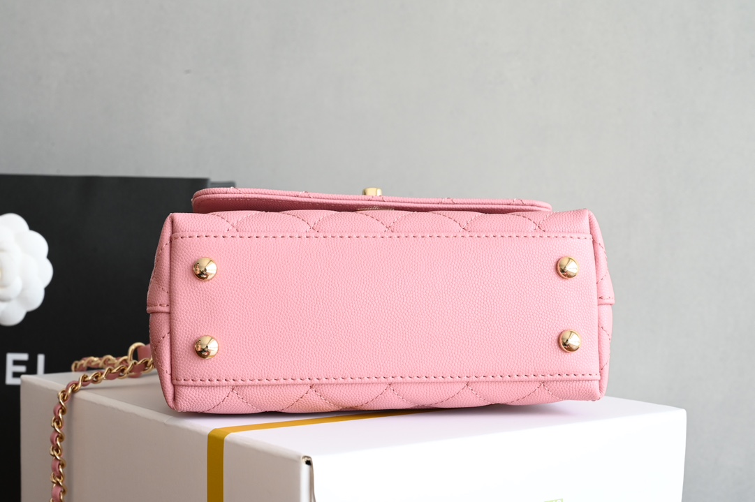 白金版▪️正品级 包装如图𝐂𝐡𝐚𝐧𝐞𝟏新品𝟐𝟒𝐊 𝗖𝗼𝗰𝗼𝗛𝗮𝗻𝗱𝗹𝗲 𝐦𝐢𝐧𝐢 手提𝖼𝗈𝖼𝗈 粉色专柜