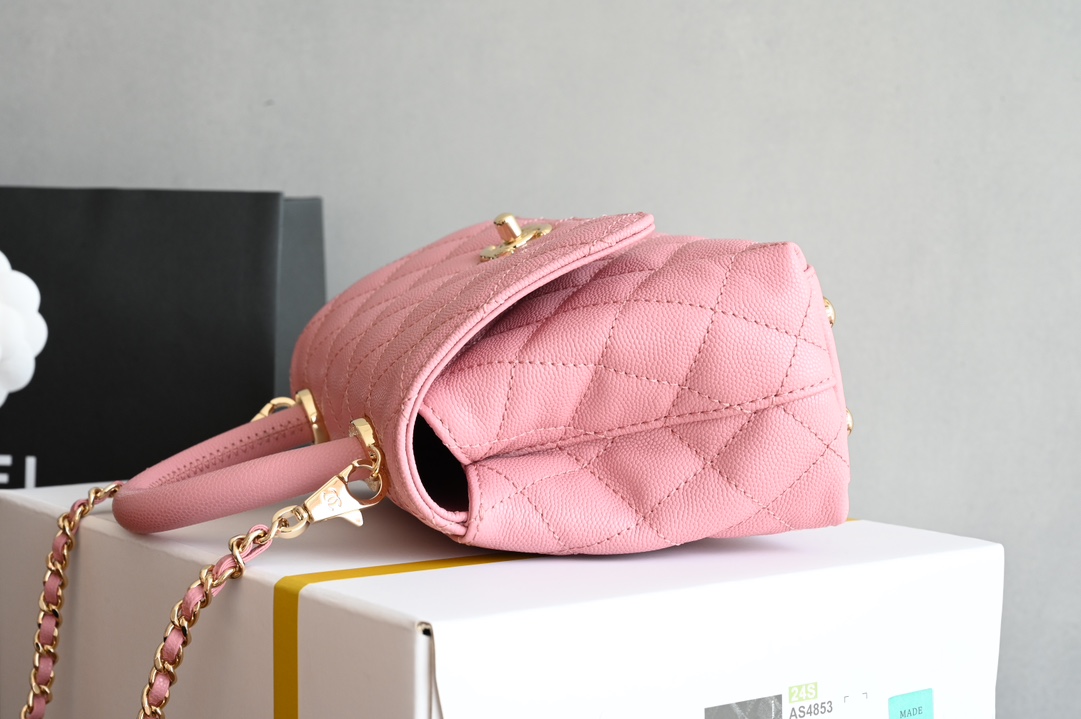 白金版▪️正品级 包装如图𝐂𝐡𝐚𝐧𝐞𝟏新品𝟐𝟒𝐊 𝗖𝗼𝗰𝗼𝗛𝗮𝗻𝗱𝗹𝗲 𝐦𝐢𝐧𝐢 手提𝖼𝗈𝖼𝗈 粉色专柜