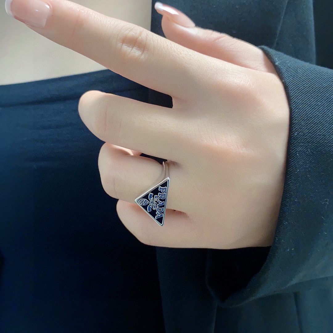 Prada Triangle Open Ring: £110 Black and White Summer Super-Mix - 图片 2