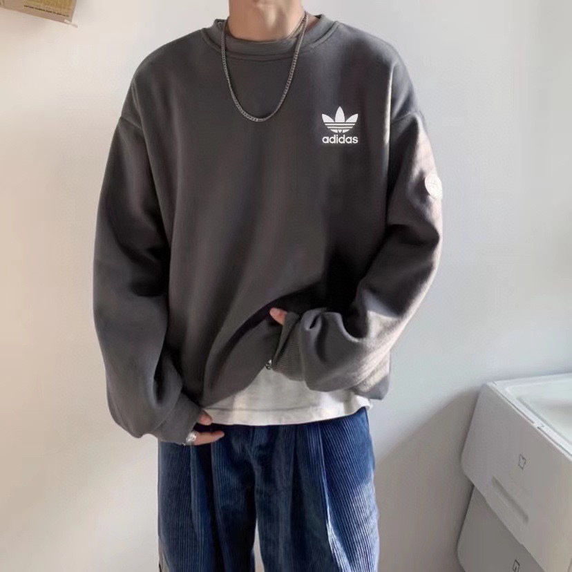 Velvet Adidas Couple Sweater in Charcoal Ash, Sizes M-XXL Measurement Guide. - 图片 4
