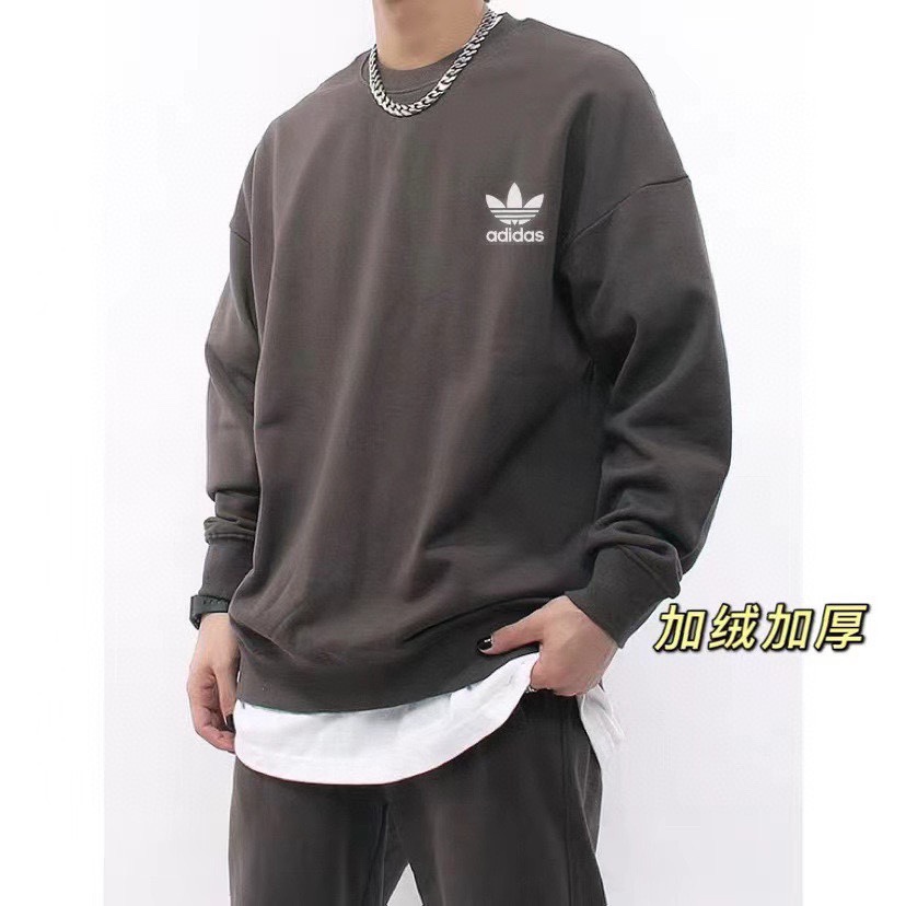Velvet Adidas Couple Sweater in Charcoal Ash, Sizes M-XXL Measurement Guide. - 图片 2