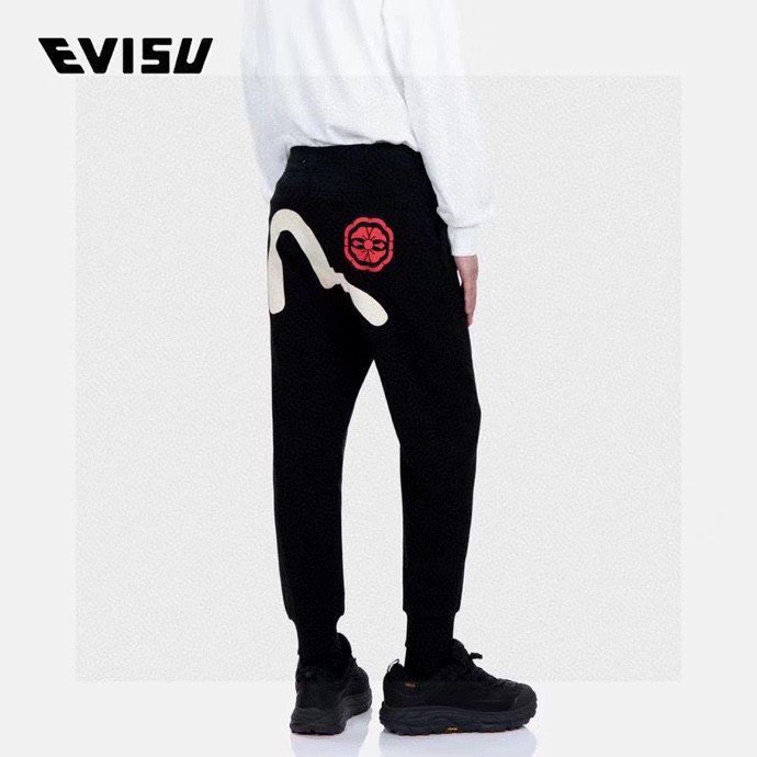 Evisu Kleding Broek Borduurwerk Mannen Herfst/winter collectie Casual