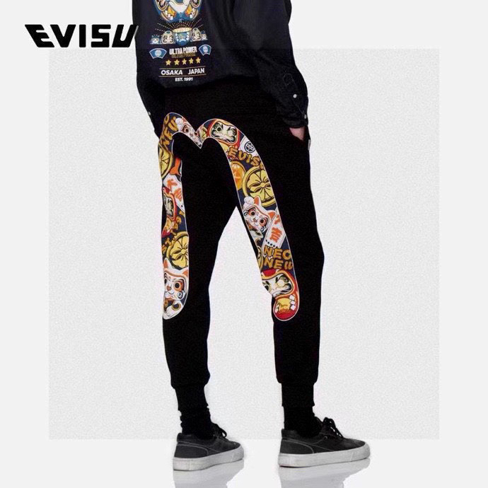 Evisu Kleding Korte Broek Blauw Afdrukken