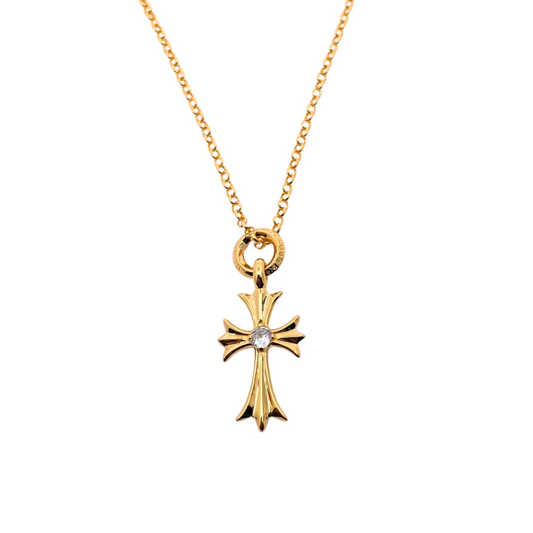 80PChrome hearts 克罗心 22k gold plated zircon letter ring cross, gold plated, hand-set, cross element, white diamonds, wi…