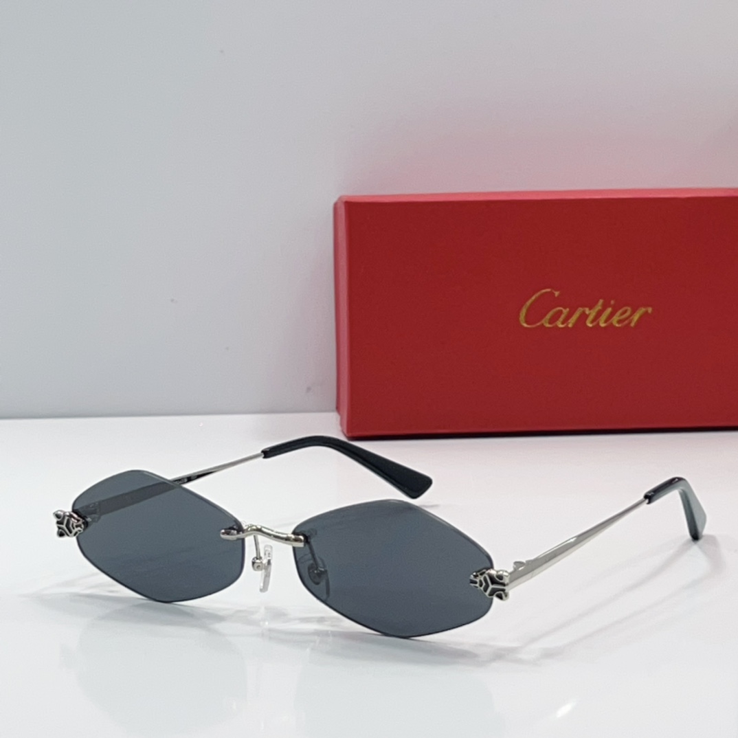 Cartier Sunglasses Metal Rimless Polygon