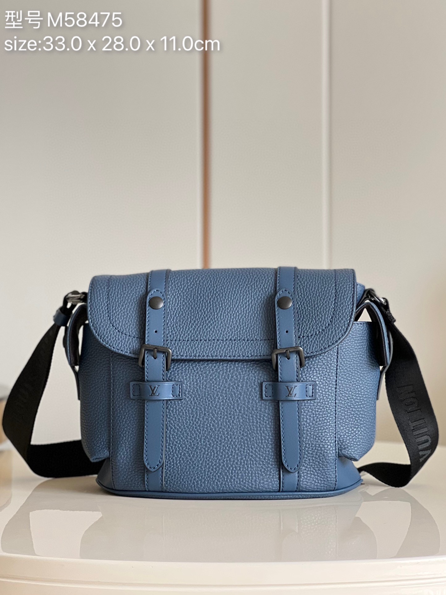 Louis Vuitton LV Christopher AAAA
 Messenger-Taschen Blau Lychemuster