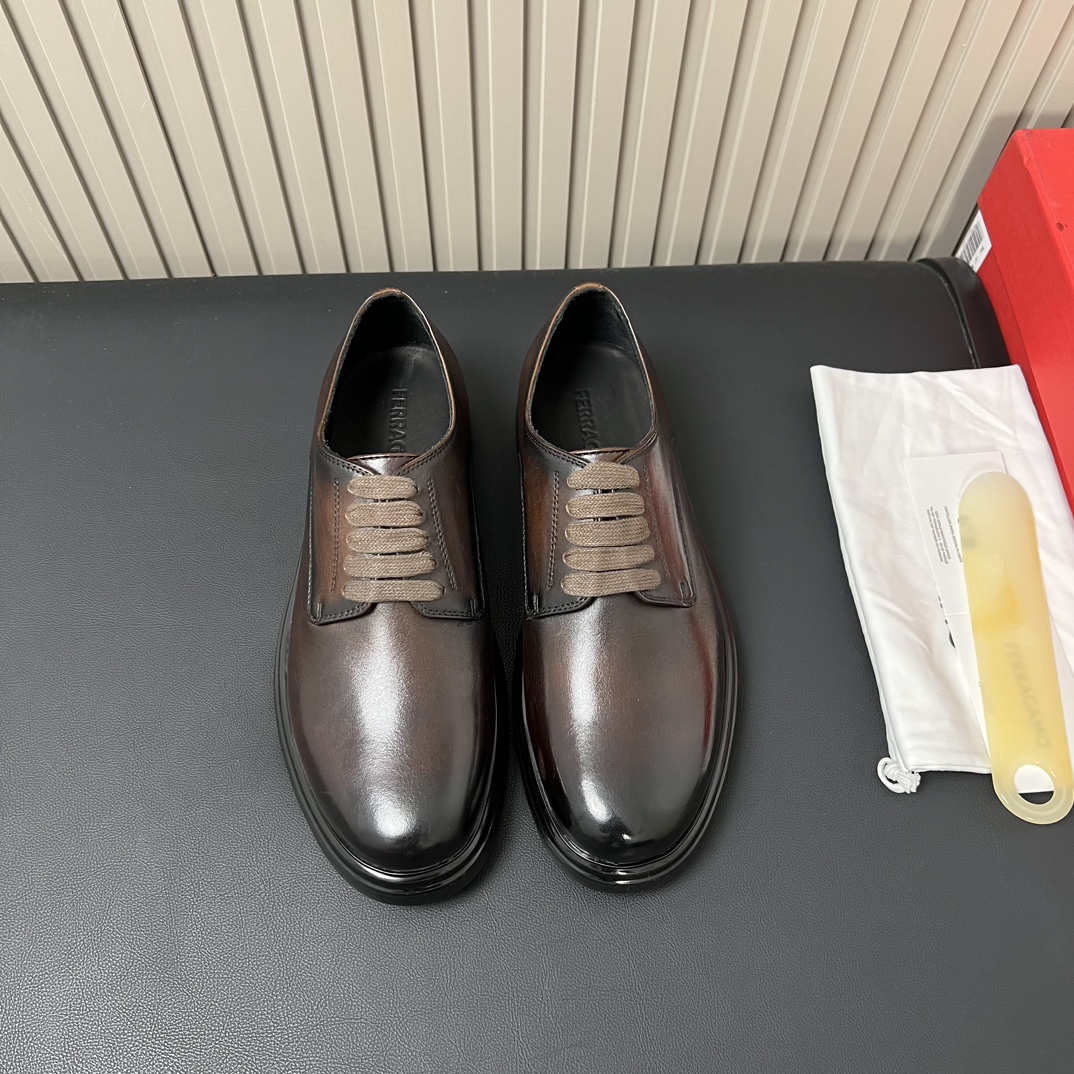 Ferragamo Haute Couture Classic Luxury Leather Shoe Loafer Shoes