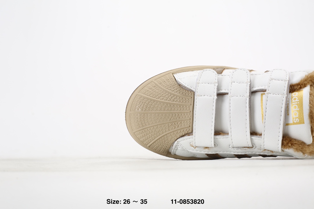 图片[5]-阿迪达斯经典贝壳头魔术贴软底儿童板鞋 加绒保暖休闲超萌童鞋 经典三条纹贝壳头🆕 优质皮料，质感满满🈵 魔术贴设计，穿脱方便✌🏻 软底脚感超赞👍🏻 11-0853820-选品中心
