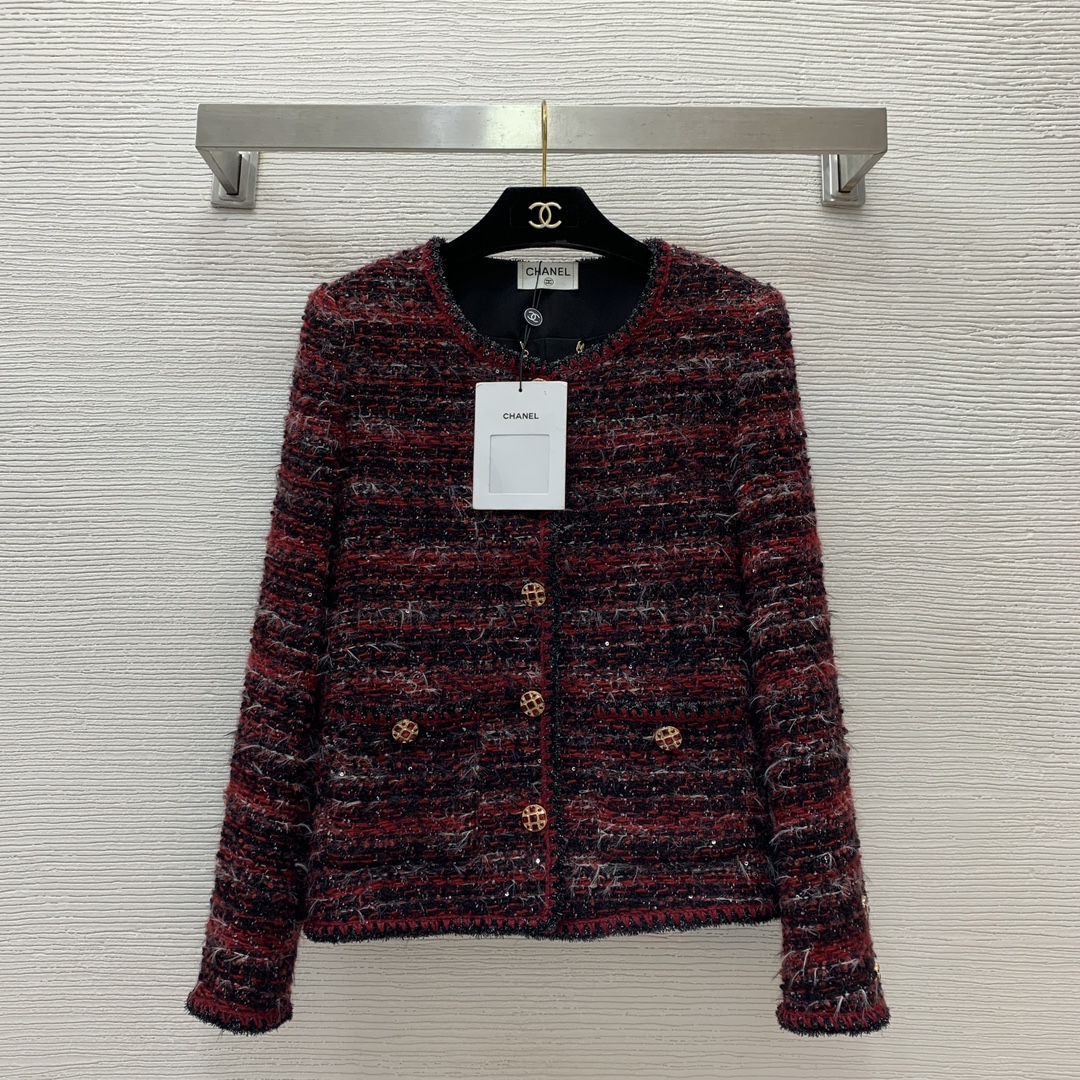 NO:329563,Model number G24111247 Chane* new autumn and winter style high-end custom flash wire edging contrast blended woven thick tweed round neck long sleeve small fragrant style jacket!  (M size bust 92, sleeve length 59, clothing length 57), chanel, jackets & coats, alexander wang19860909款号G24111247 Chane*秋冬新款 高端定制闪丝包边撞色混纺编织粗花呢圆领长袖小香风外套！（M码胸围92,袖长59,衣长57）,,chanel,jackets & coats,alexander wang,Women's clothing