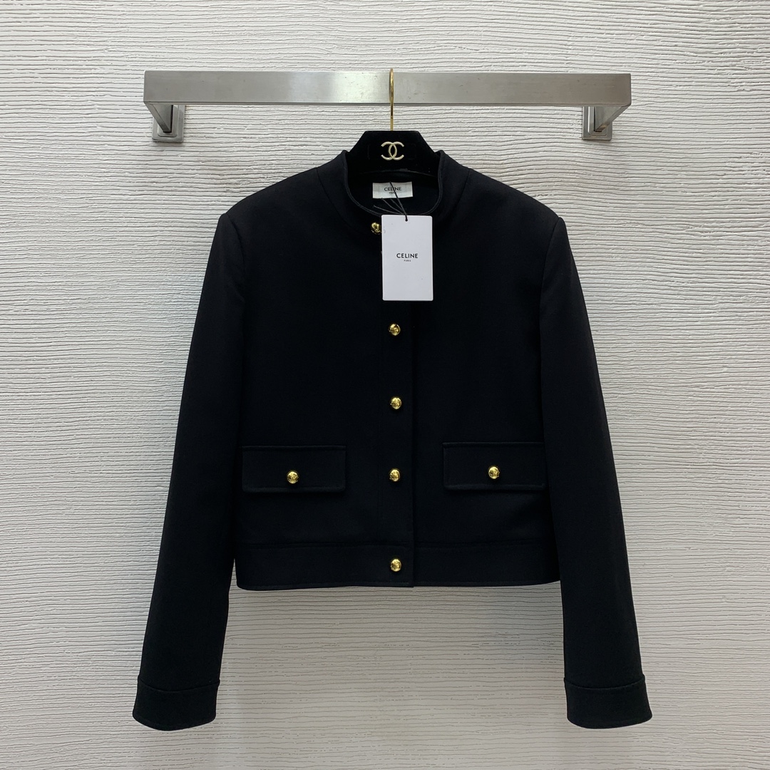 Celine Ropa Abrigos y chaquetas Negro Hardware de oro Colección otoño – invierno Manga larga