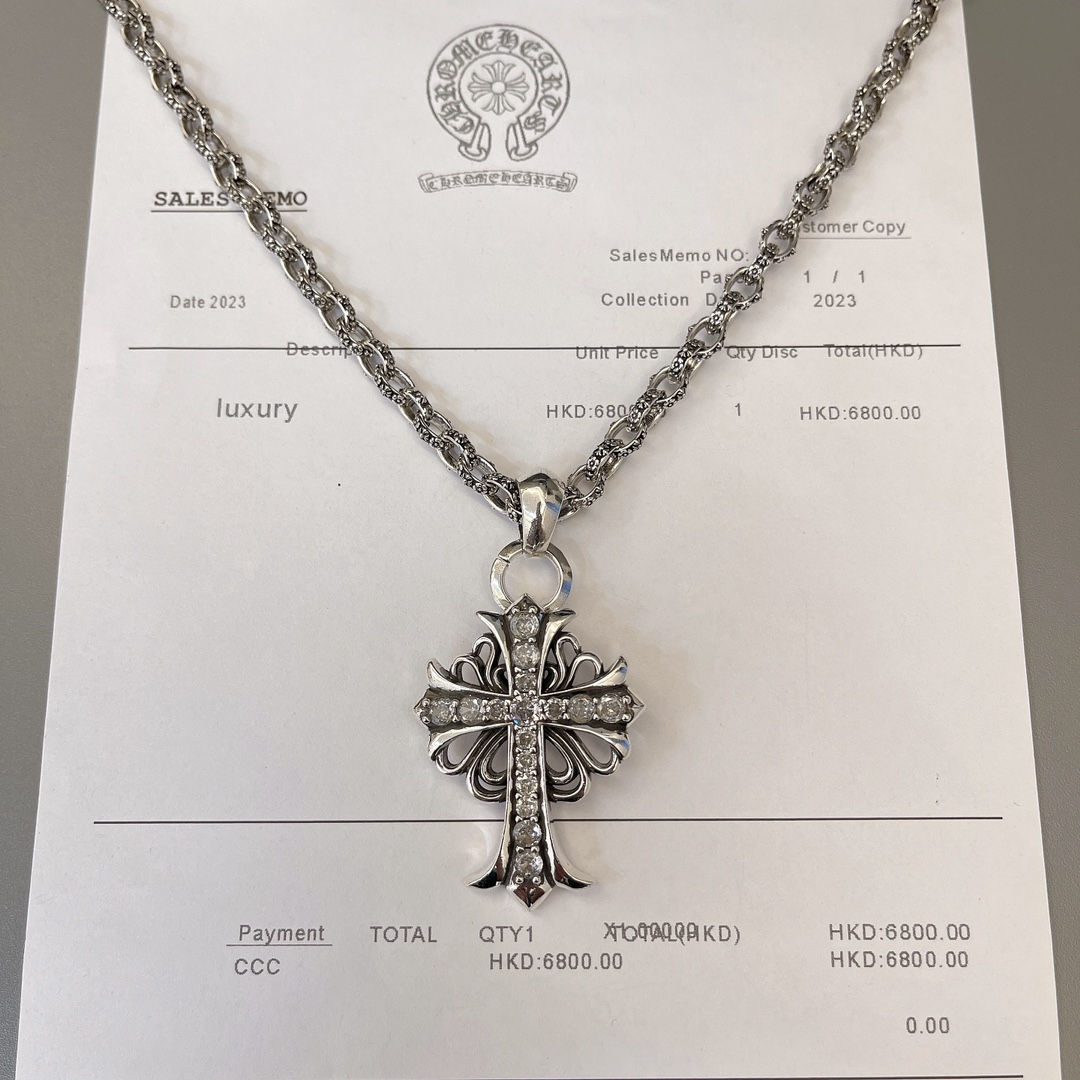 NO:115527,Croxin counter hits, direct sales price of the manufacturer, original one to one replica of the same style as men and women, Croxin retro necklace, jewelry boutique, chrome hearts, necklace19860909克罗心专柜爆款 厂家直销价 原版一比一复刻 男女同款 克罗心复古项链,饰品精品,chrome hearts,necklace,Jewelry