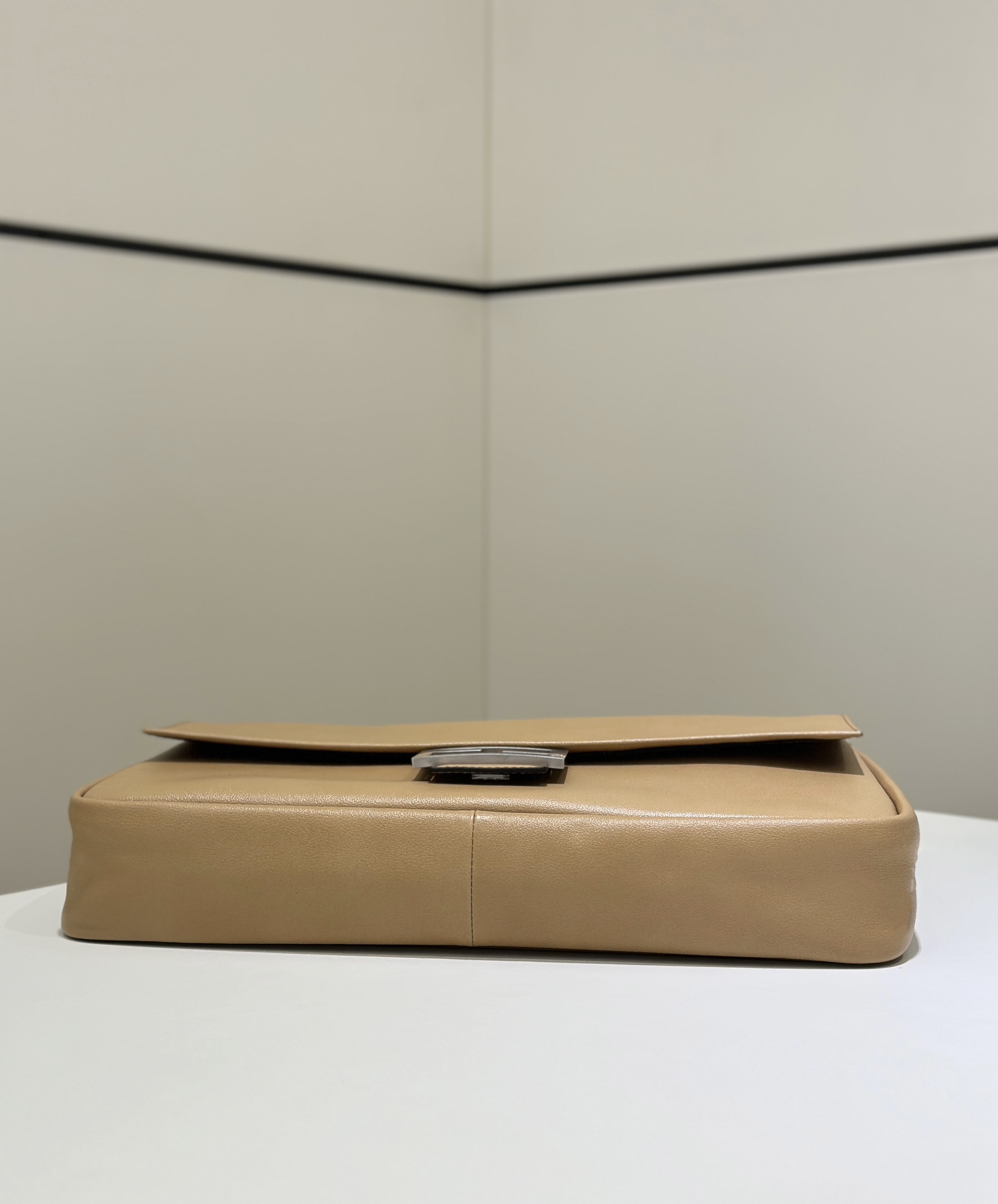 Fendi Baguette Chain Large Handbag in Soft Calfskin Leather, Brown Suede Interior 3 i1731146605 9569 1