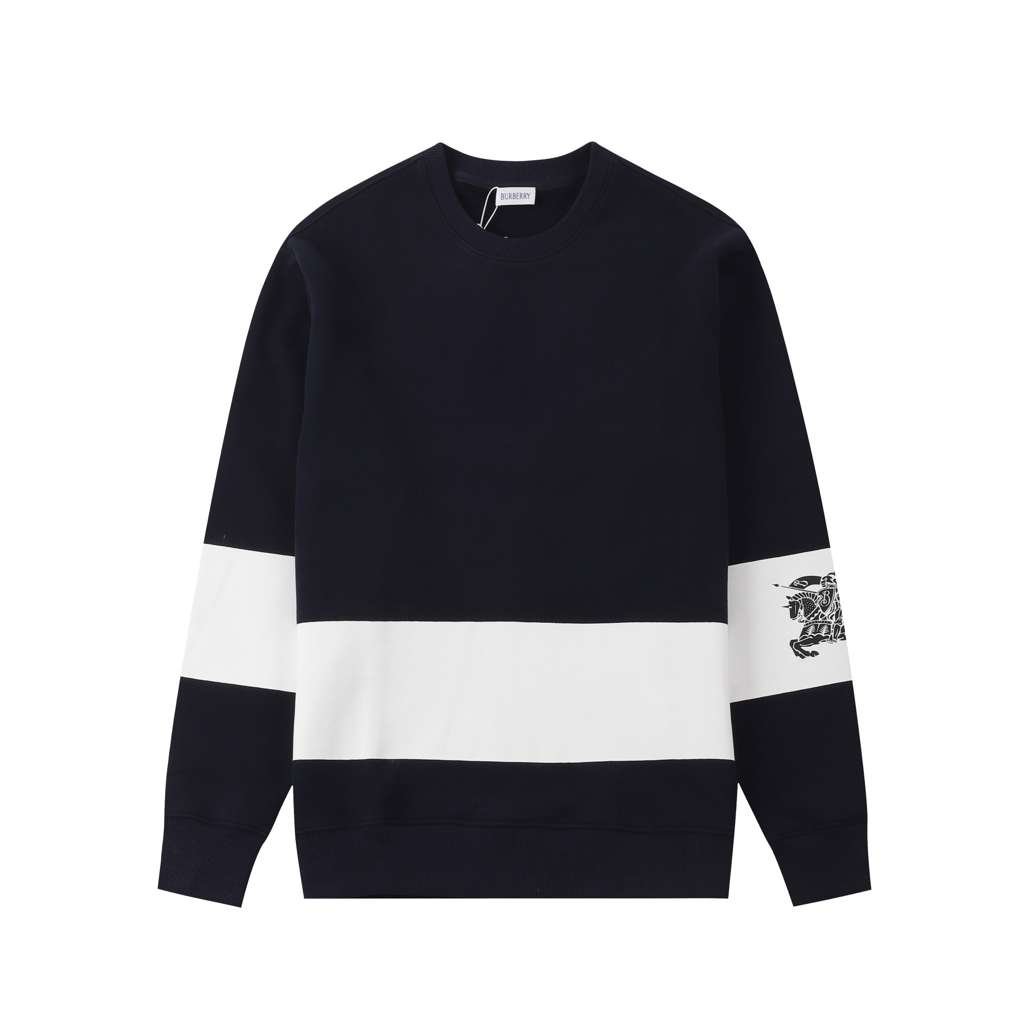 BBR Burberry* 2024AW Otoño/Invierno Sudadera de cuello redondo nueva, caballo de guerra negro con estampado digital, de…
