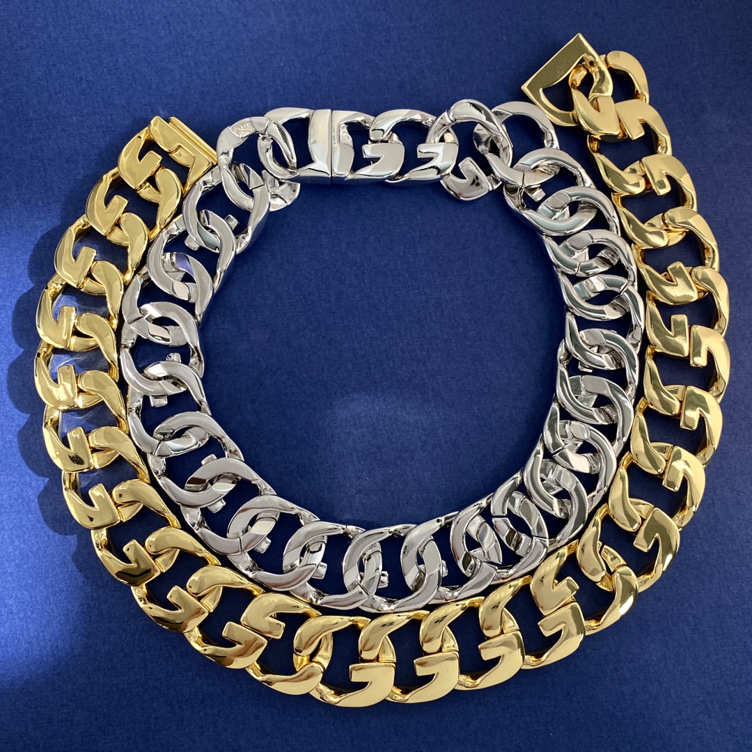 Givenchy Exaggerating Hip-Hop Metal Necklace with 18k Gold Electroplating - 图片 1