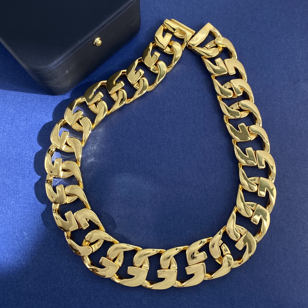 Givenchy Exaggerating Hip-Hop Metal Necklace with 18k Gold Electroplating - 图片 5