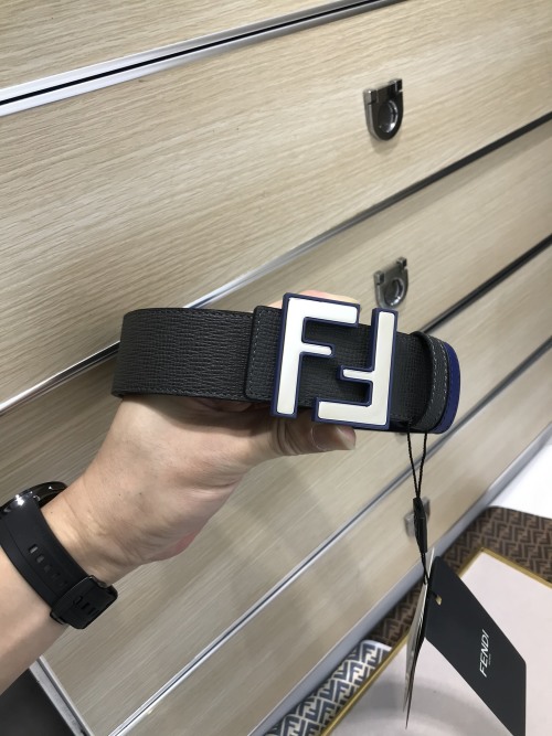Fendi Men's Leather Belt with Iconic FF Buckle, Classic Style, 4.0cm Width 1 Fendi Men's Leather Belt with Iconic FF Buckle, Classic Style, 4.0cm Width
