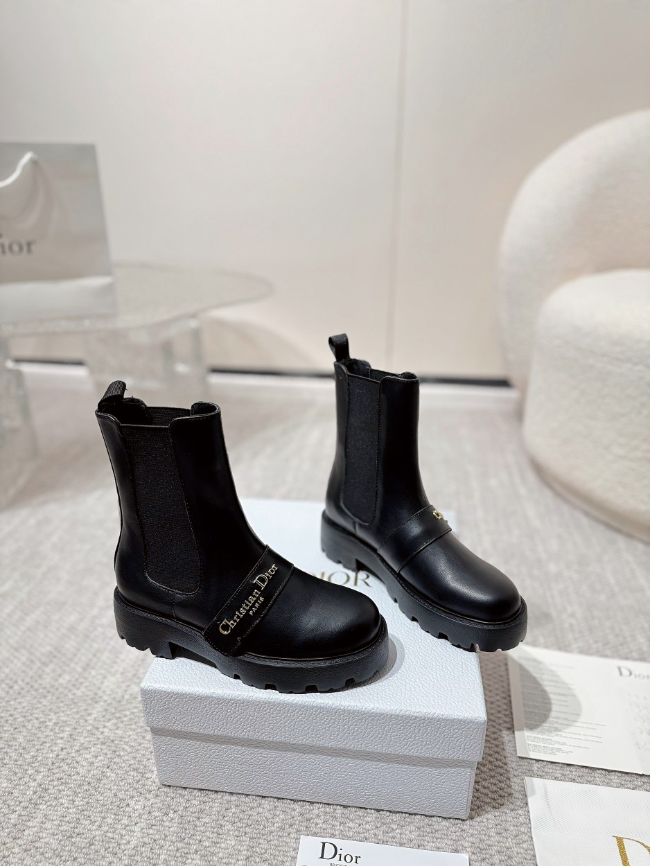 Dior Black Strap Chelsea Boots