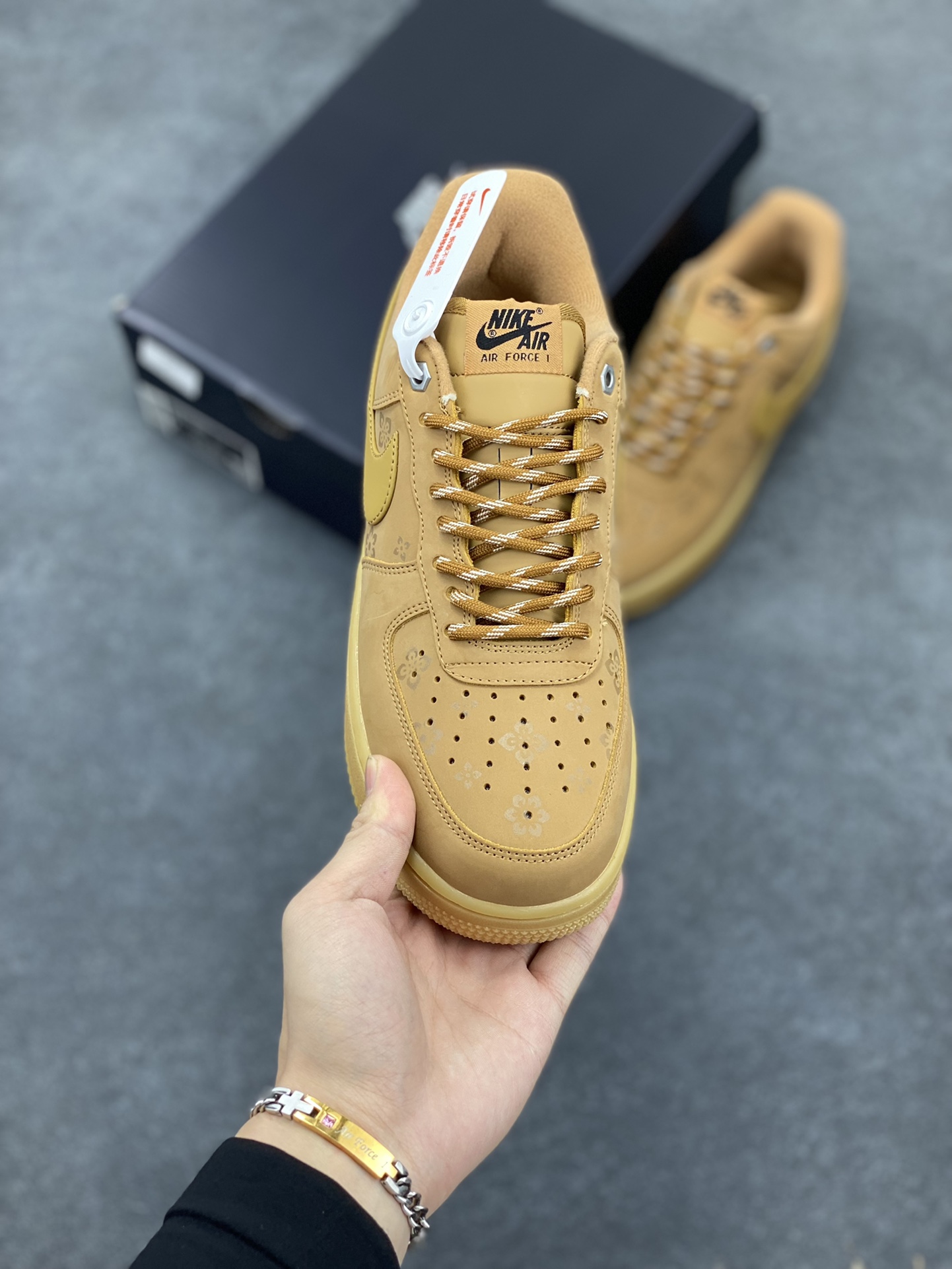 图片[2]-Nike Air Force 1 Low 07 小麦印花 原楦头原纸板 打造纯正低帮空军版型 专注外贸渠道 全掌内置蜂窝气垫 原盒配件 原厂中底钢印、拉帮完美 货号：315122-101 尺码：36 36.5 37.5 38 38.5 39 40 40.5 41 42 42.5 43 44 44.5 45-选品中心