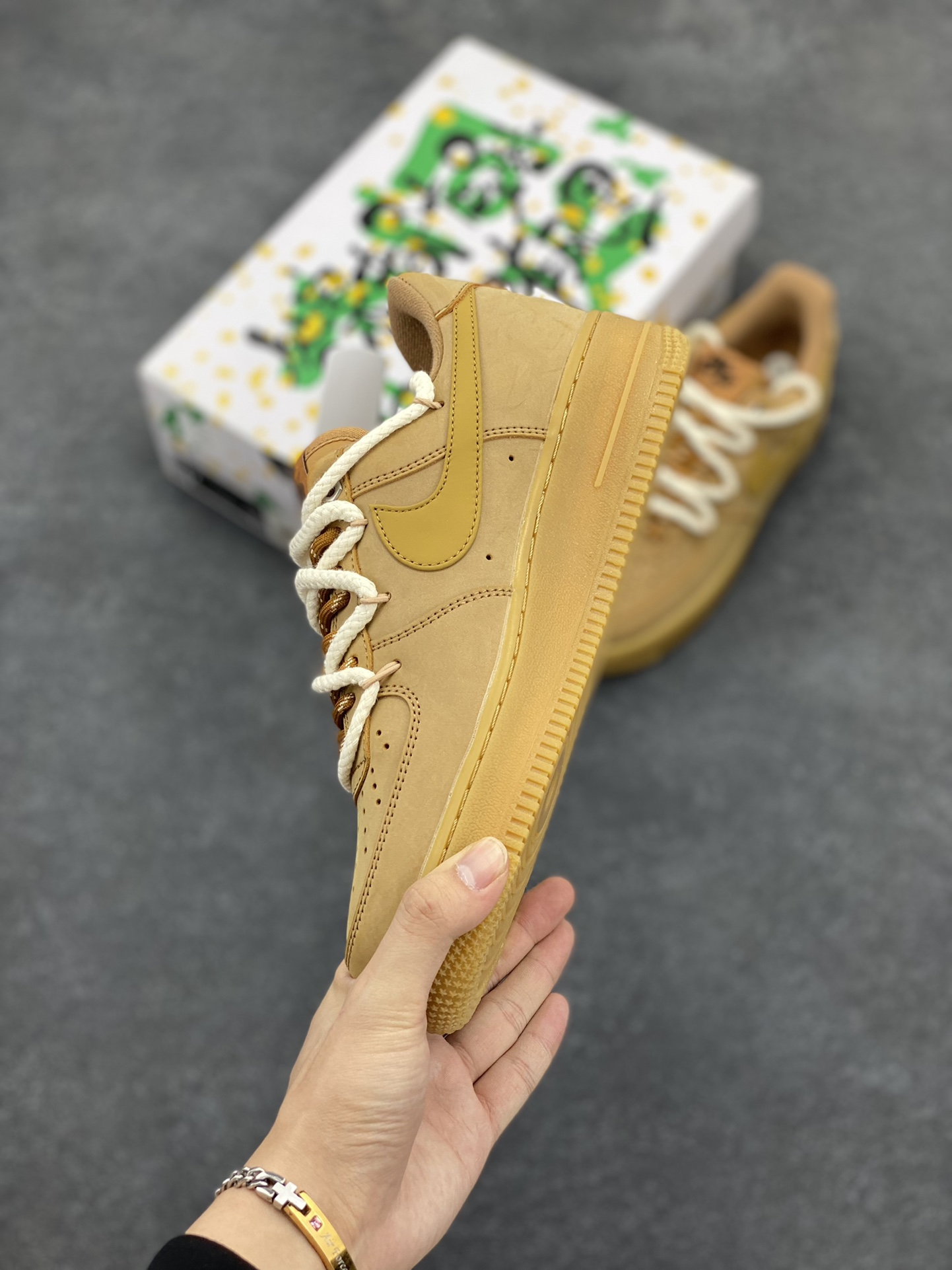图片[3]-Nike Air Force 1 Low 07 小麦麻绳绑带 原楦头原纸板 打造纯正低帮空军版型 专注外贸渠道 全掌内置蜂窝气垫 原盒配件 原厂中底钢印、拉帮完美 货号：CJ9197-102 尺码：36 36.5 37.5 38 38.5 39 40 40.5 41 42 42.5 43 44 44.5 45-选品中心