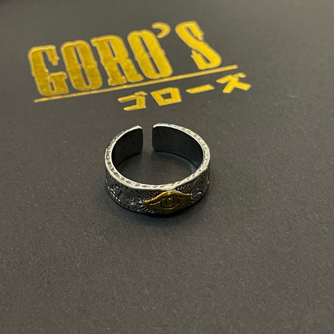 💰85  【新品上架】Goro’s高桥吾郎复古做旧恶魔之眼开口戒指，顶级版本 认准独家拍摄 主攻高端市场 绝对区别普通版本！图片产品细节与ZP一致！原版制作工艺 精工品质 纯手工打造 ～正品开模💝潮流时尚必备 男女均可佩戴 情侣款同款 摇滚朋克泰银风格 复古元素 潮流百搭 官网同款❤️