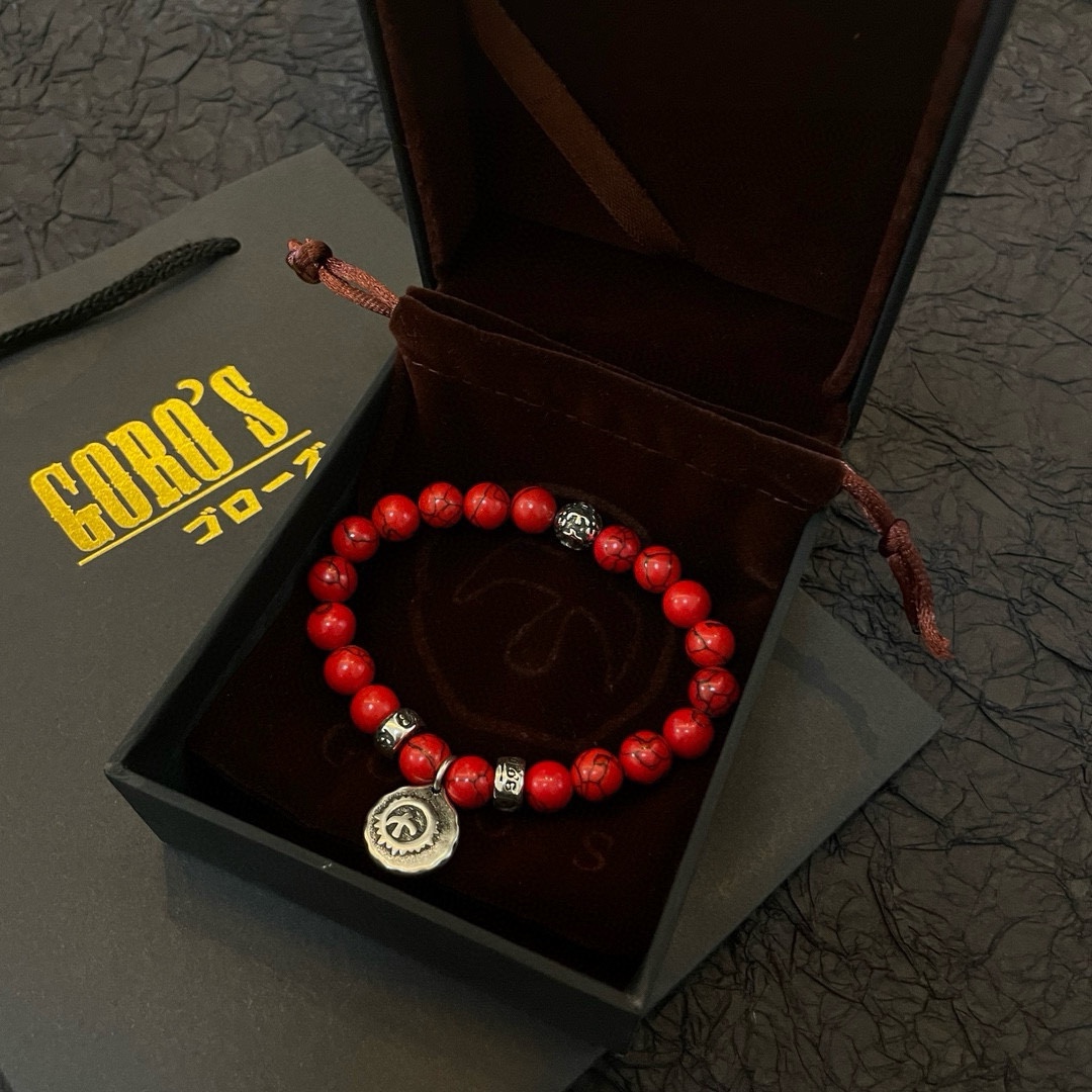“Exclusive Handmade Red Pinestone Silver Handcuff: Master-Crafted High-End Market Jewelry for Men and Women” - 图片 9