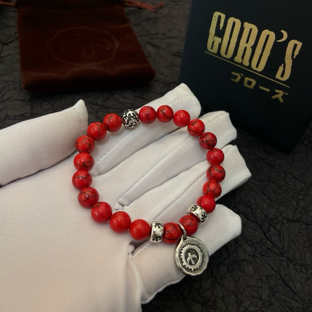 “Exclusive Handmade Red Pinestone Silver Handcuff: Master-Crafted High-End Market Jewelry for Men and Women” - 图片 8