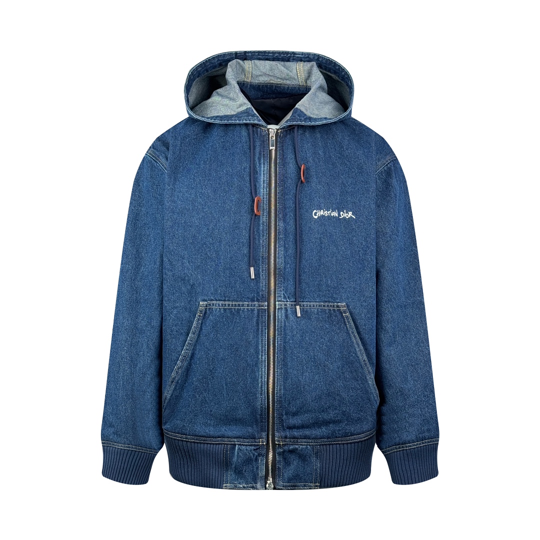 NO:471145,.Dior Christian Zipper Hooded Jacket Customized blue silk dense cotton denim and Dior Logo Silk Jacquard lid Smooth and delicate Comfortable skin Display Christian Dior Tag embroidery embroidery The zipper and hood design interpret new heights of fashion with zipper and hood designs. The deep blue tone of low-key luxury is like the deepest stars in the night sky. Exudes an indescribable mysterious charm. Craft 1 uses imported machine embroidery technology. Use advanced computer control systems and precise mechanical components to achieve Christian Dior Tag embroidery operation. High precision. Fluid lines. Craft 2: Stone mill lightly fermented and unclogged bleaching and soft friction through the friction between pumice stone and clothing. The surface of the denim has a wear and fading effect. Combined by pulling and bleaching.  Make clothes produce a certain texture and stretching effect while bleaching Craft 3: The thread adopts fixed dyeing and weaving technology Through precise color matching and dyeing technology, ensure that the dyed color is highly consistent with the original color through fixed weaving technology. A unique texture effect can be created. Differentiate market currency. The color of this cloth is used (the details are shown in the real chapter) Customized auxiliary materials 1:1 Dior cowhide logo leather brand Customized 1:1 Dior bell Customized 1:1 Dior zipper Customized 1:1 Dior trademark style loose fit size 46 48 50 52 Exclusive,,dior,jackets & coats,cowhide,hats,alexander wang19860909.Dior Christian 拉链连帽夹克 定制蓝绸密棉牛仔布以及Dior Logo 人丝提花里布 柔滑细腻 舒适贴肤 胸前展现 Christian Dior Tag 刺绣为点缀 以拉链与带帽设计演绎时尚新高度 以深邃蓝调诠释低调奢华 宛如夜空中最深邃星辰的蓝色调 散发出一种难以言喻的神秘魅力 工艺1采用进口机刺绣工艺 使用先进的计算机控制系统和精密的机械部件 实现Christian Dior Tag 刺绣作业 精度高 线条流畅而细腻 工艺2: 石磨轻酵拉解漂加软 通过浮石与衣物的相互摩擦 使牛仔布表面产生磨损和褪色效果 通过拉扯和漂白相结合 使衣物在漂白的同时产生一定的纹理和拉伸效果 工艺3: 螺纹采用定染定织技术 通过精确的配色和染色工艺 确保染出的颜色与原版颜色高度一致 通过定织技术 可以创造出独特的纹理效果 区别市场通货 通货采用了本布颜色（细节之处见真章） 辅料定制1:1 Dior 牛皮logo皮牌 定制1:1 Dior 吊钟 定制1:1 Dior 拉链 定制1:1 Dior 商标 版型 宽松版型 尺码 46 48 50 52 独家专供,,dior,jackets & coats,cowhide,hats,alexander wang,Men's clothing