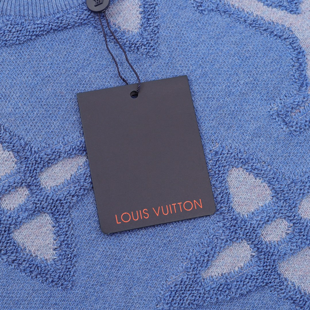 Louis Vuitton/路易威登 蓝花四叶草圆领毛衣