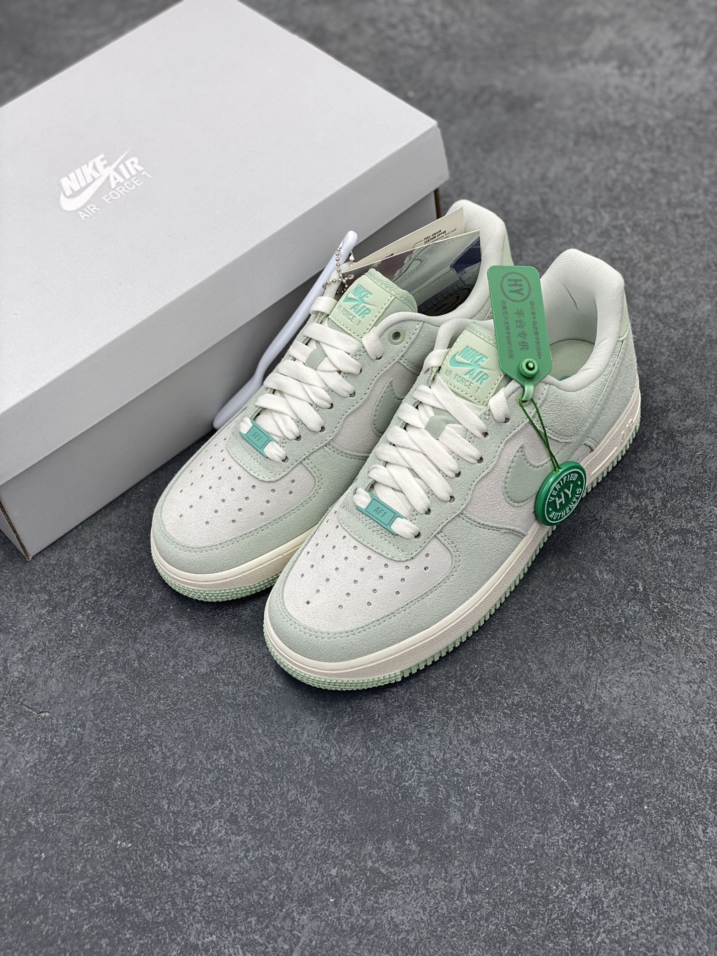 图片[8]-HY版本💯 Nike Air Force 1 Low 07 翻毛薄荷浅绿 原楦头原纸板 打造纯正低帮空军版型 专注外贸渠道 全掌内置蜂窝气垫 原盒配件 原厂中底钢印、拉帮完美 货号：HQ1497-099 尺码：35.5 36 36.5 37.5 38 38.5 39 40 40.5 41 42 42.5 43 44 44.5 45-选品中心