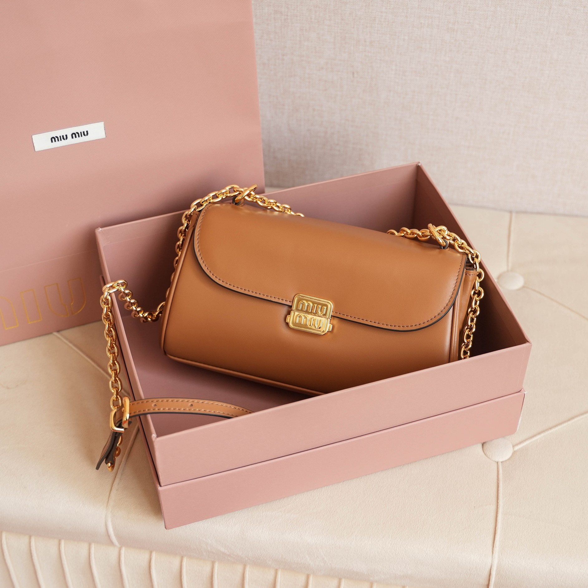 NO:204234,5BD266 (brown) More details, MIUMIU, miumiu198609095BD266（棕色） 更多细节图,MIUMIU,miumiu,Bag
